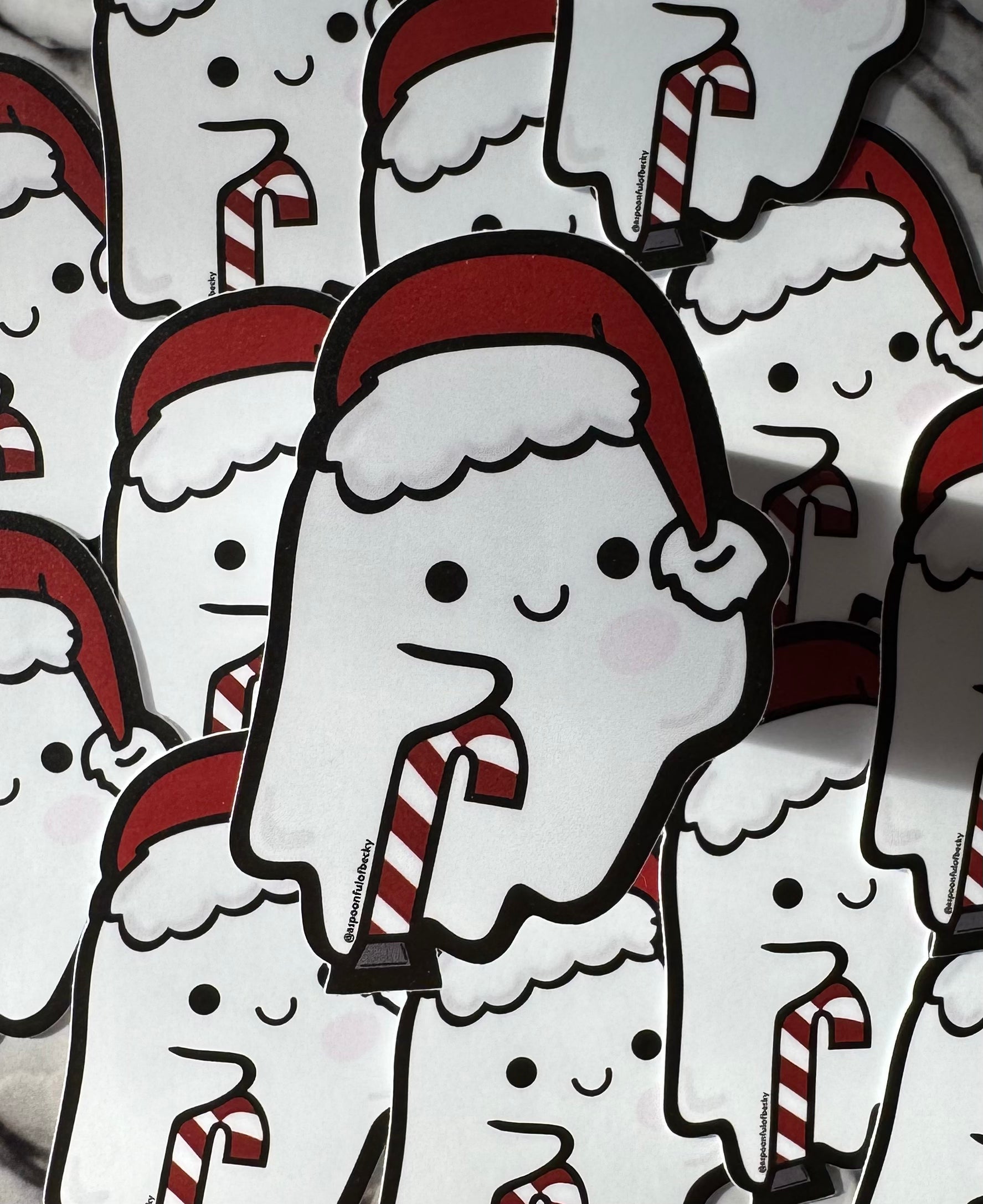 Disabled Santa Ghost Sticker