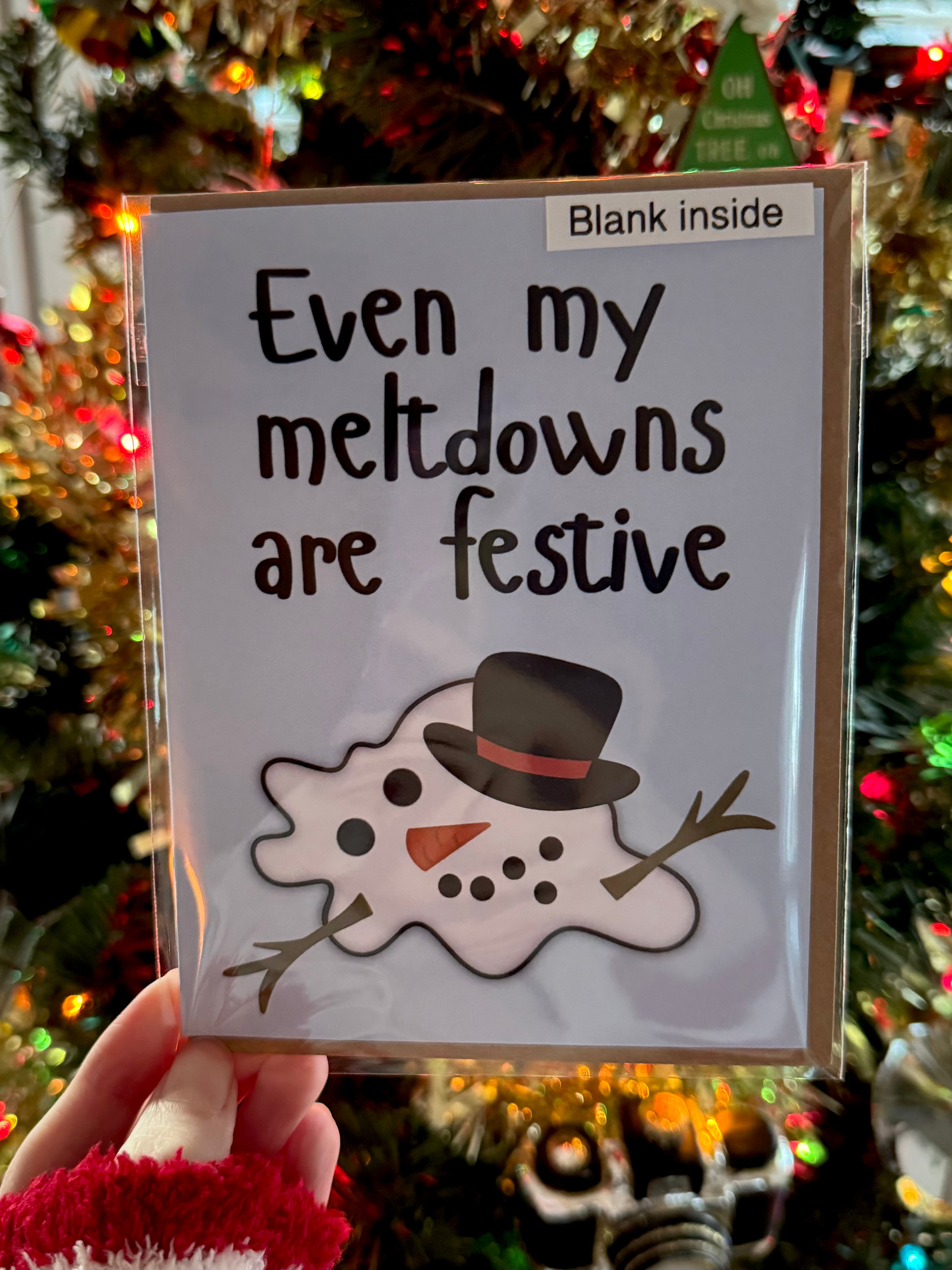 Snowman Meltdown Mental Health Greeting Card