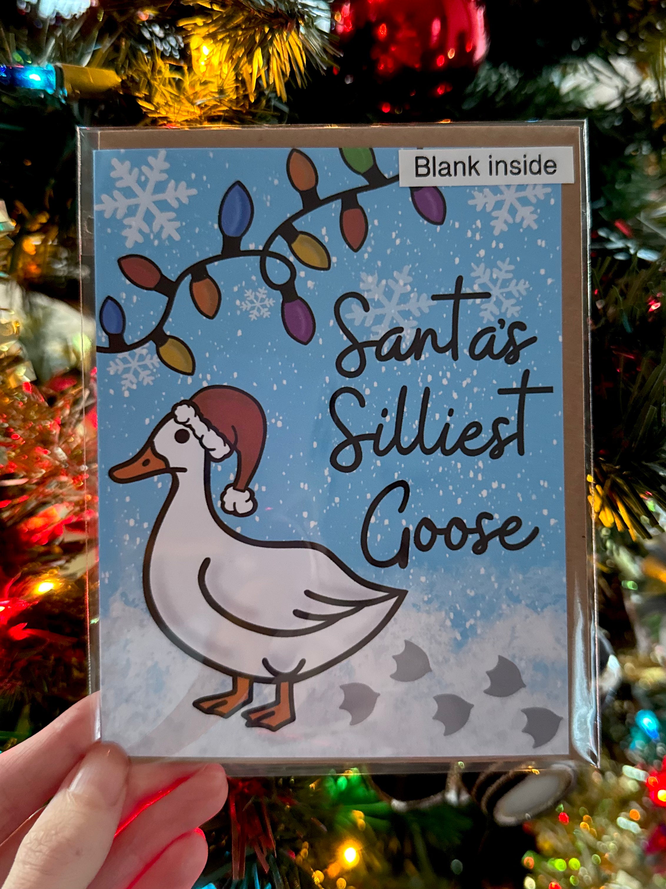 Santa's Silliest Goose Christmas Greeting Card