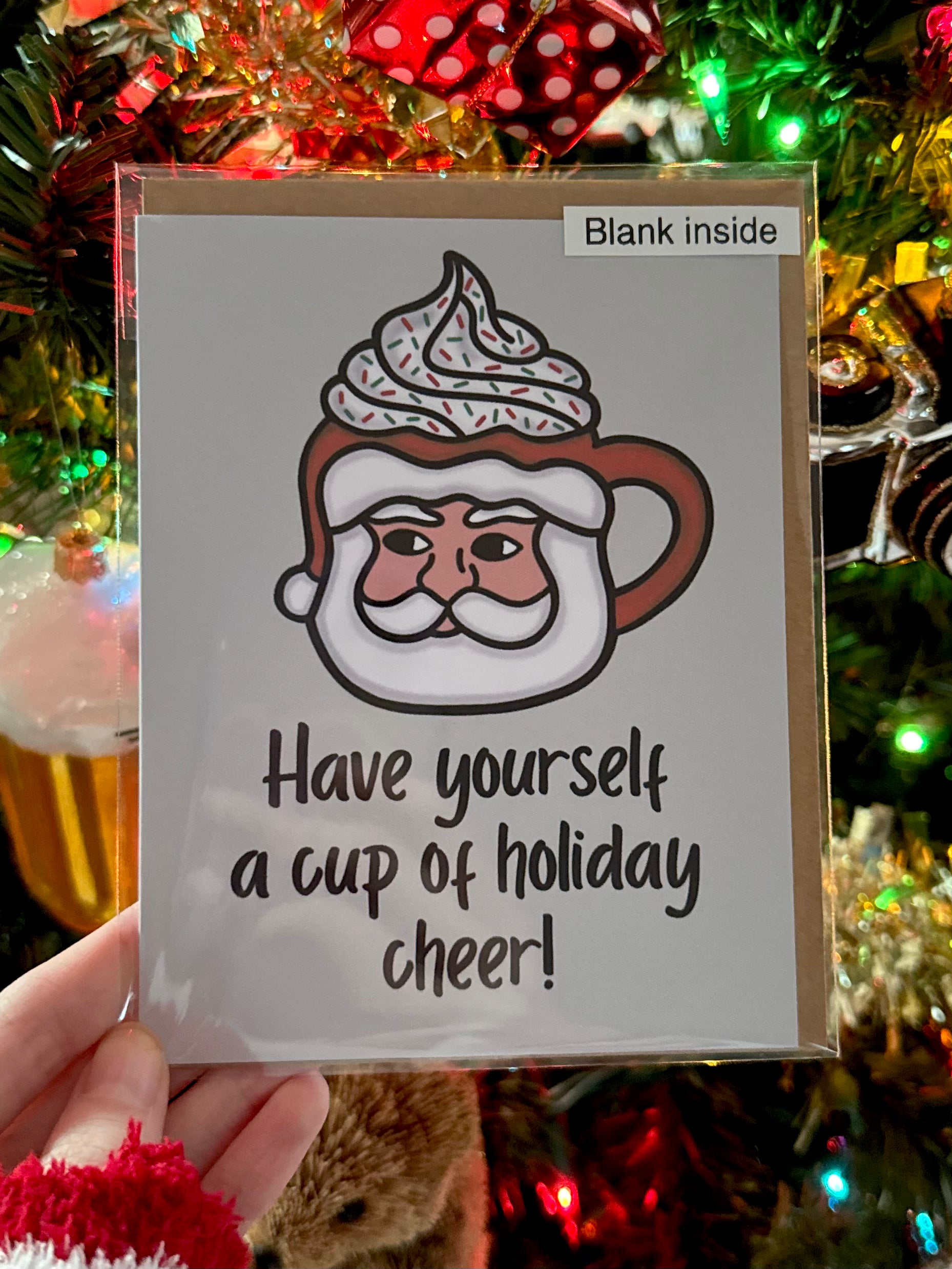 Cup Full of Cheer Santa Greeting Card