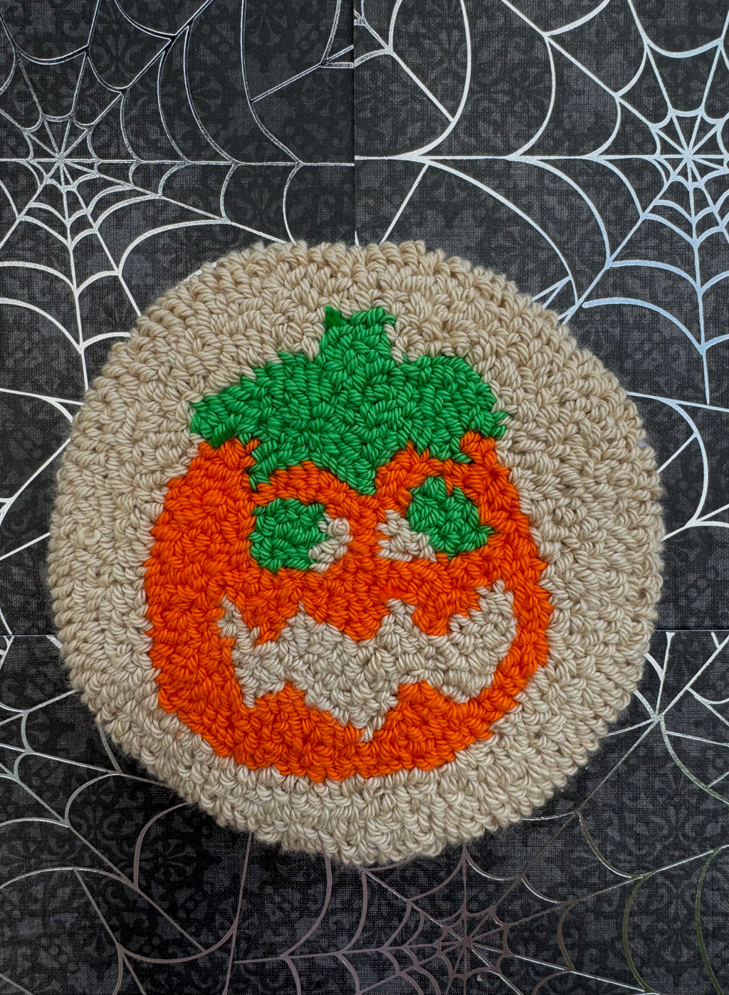 Halloween Pumpkin Cookie Mug Rug Coaster