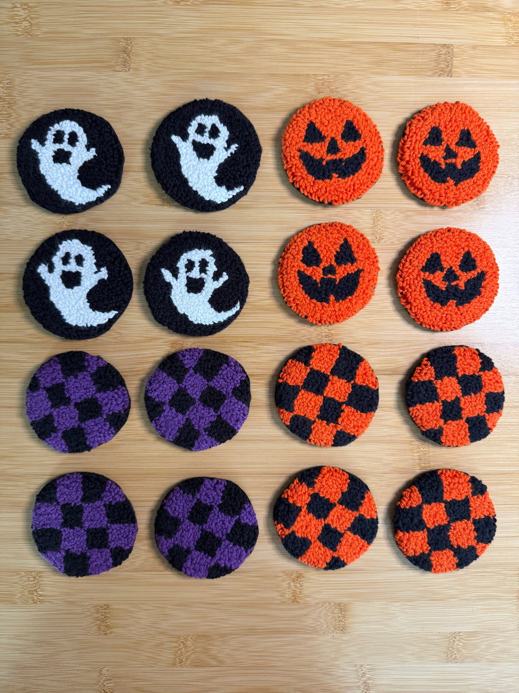 Ghost Mug Rug Car Coaster Set (2)