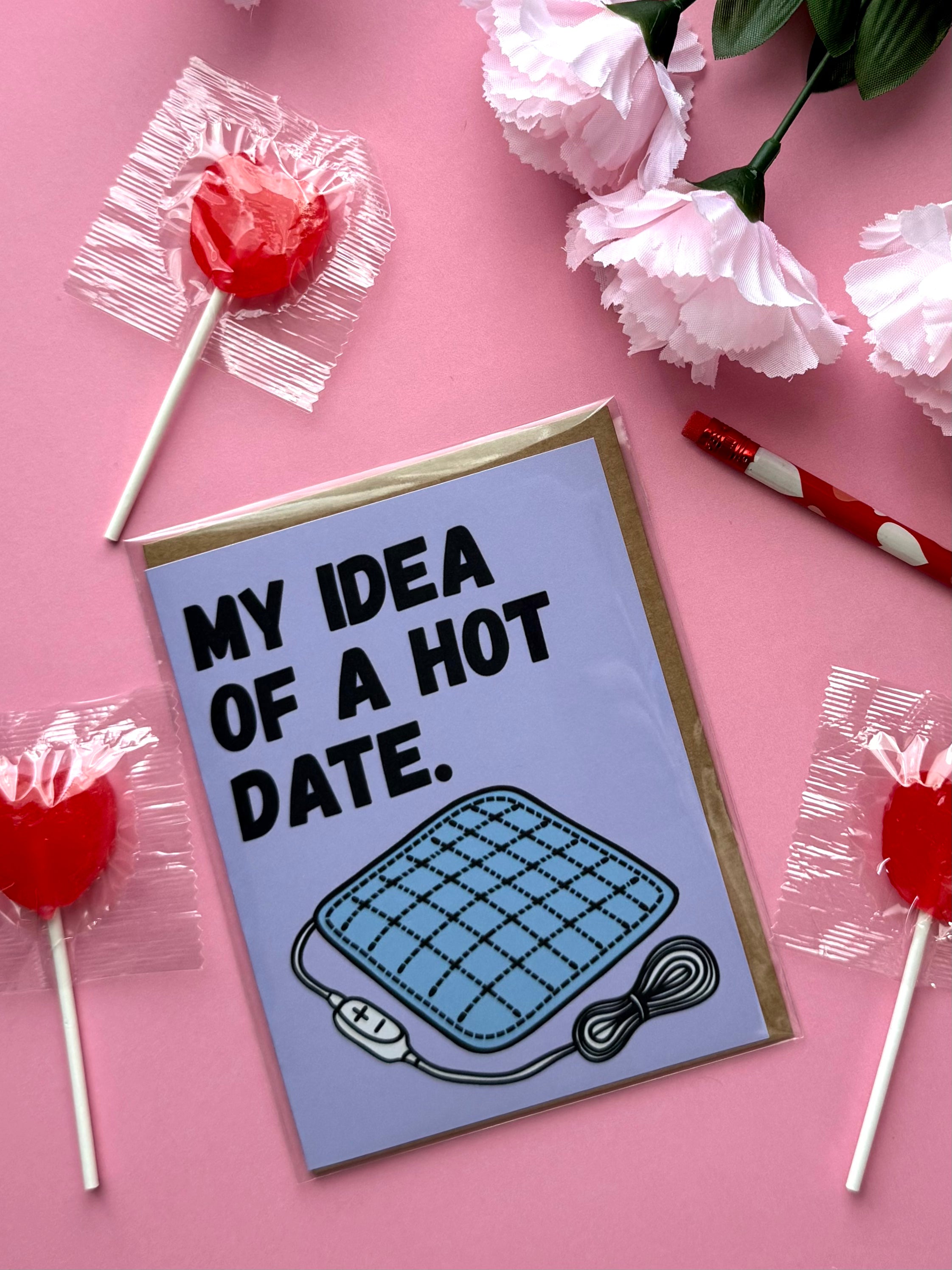 Hot Date Heating Pad Valentines Day Card