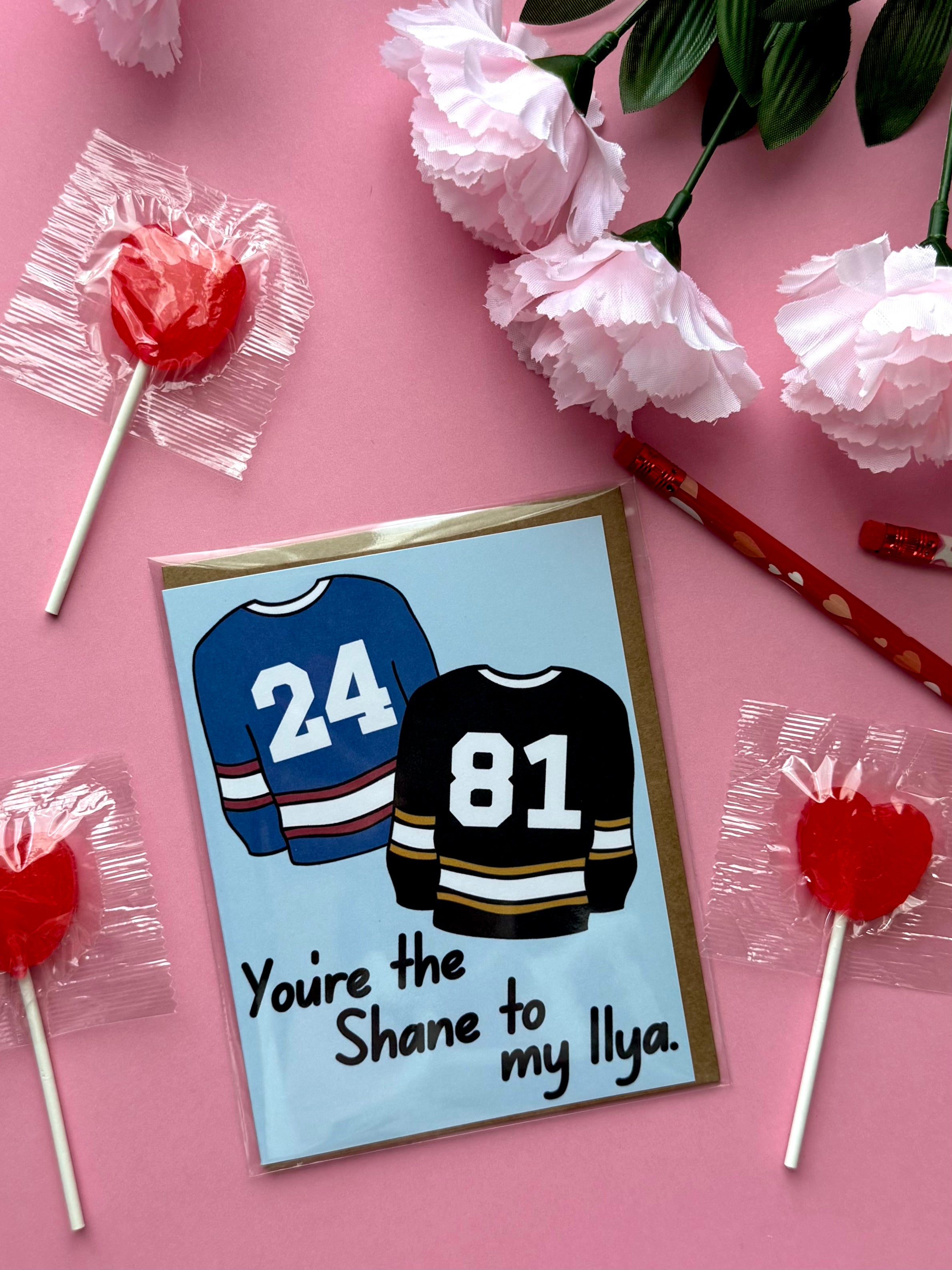 Hockey Romance Valentines Day Card
