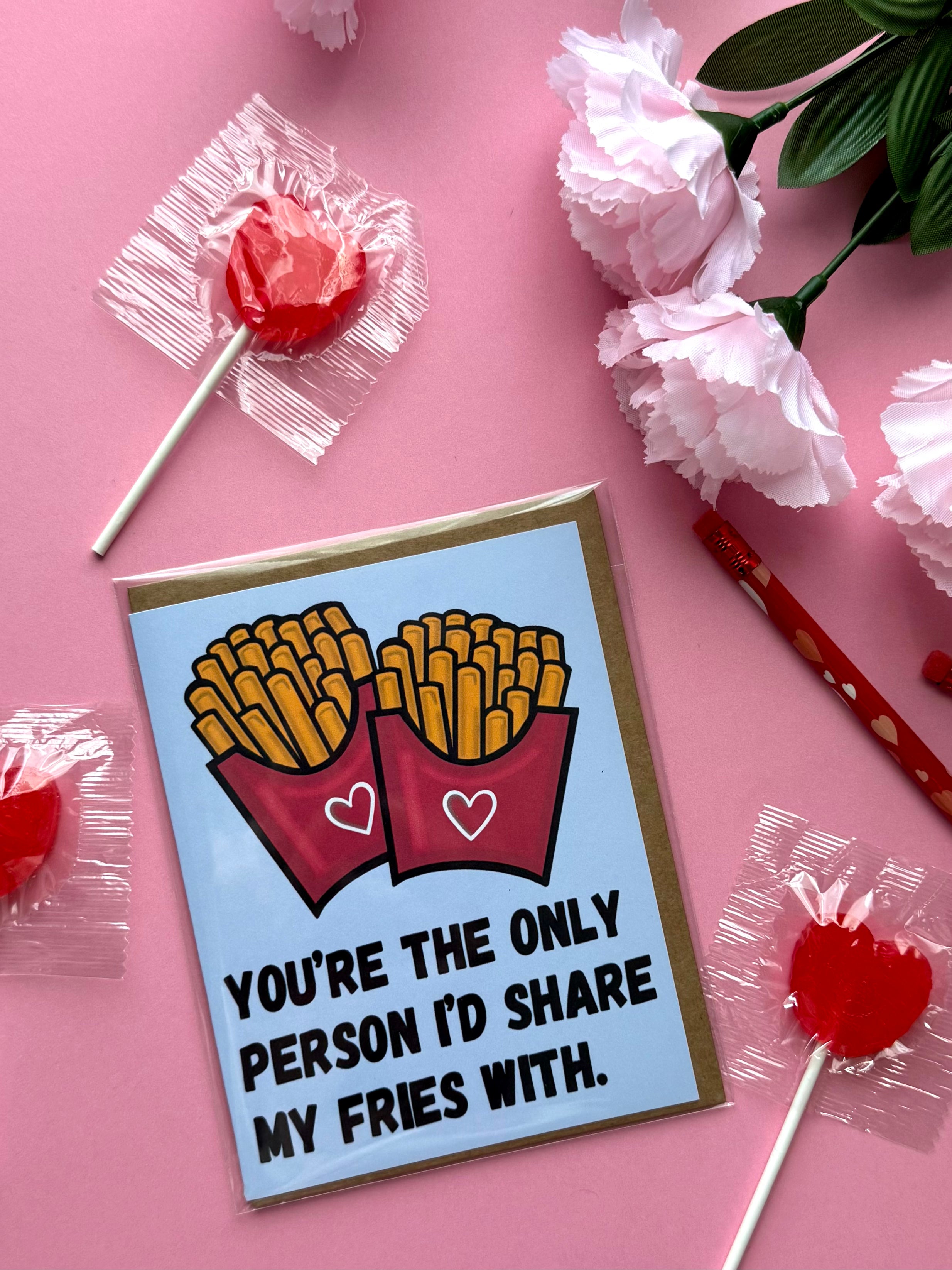 French Fries Valentines Day Card