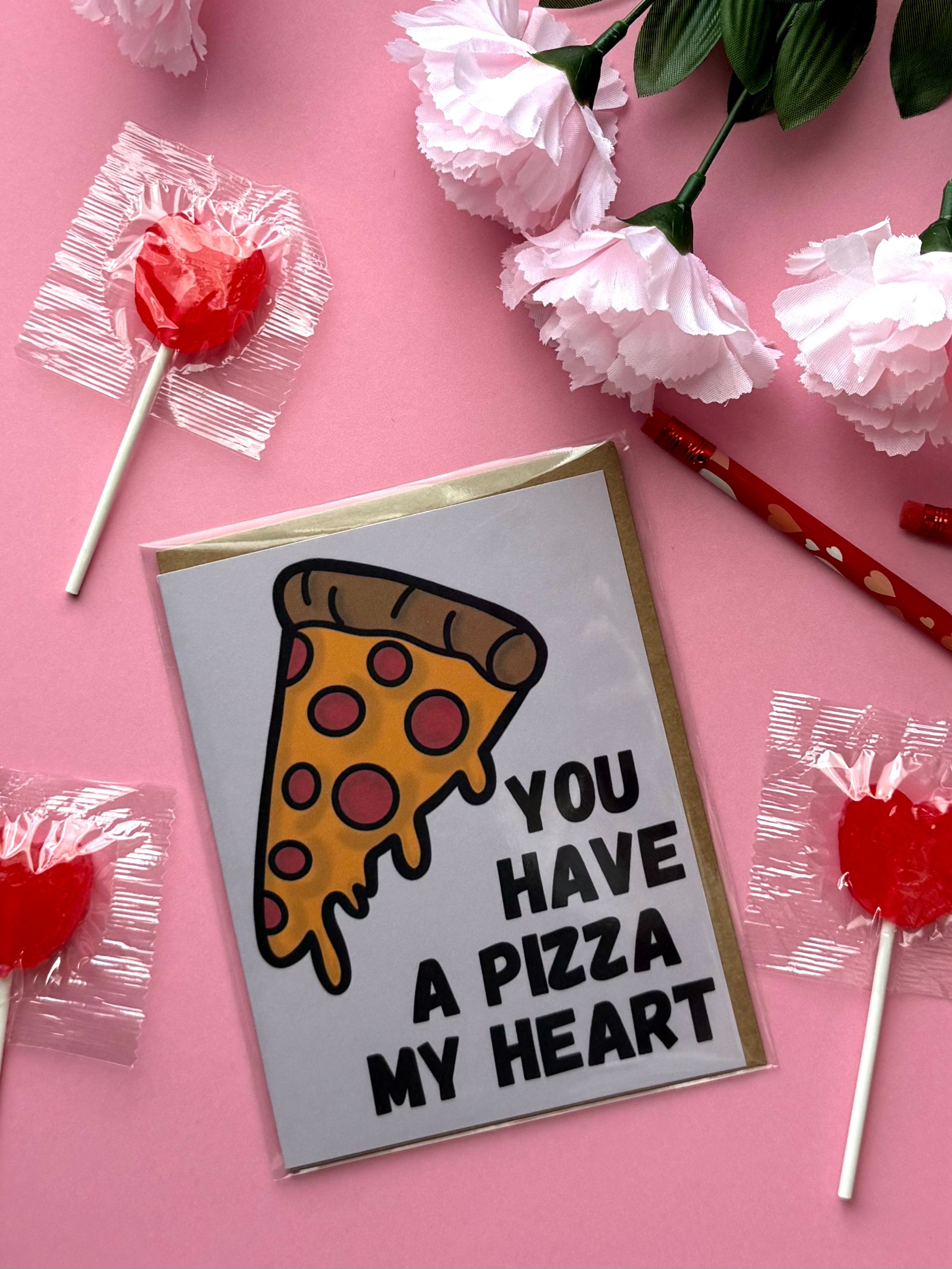 Pizza My Heart Valentines Day Card