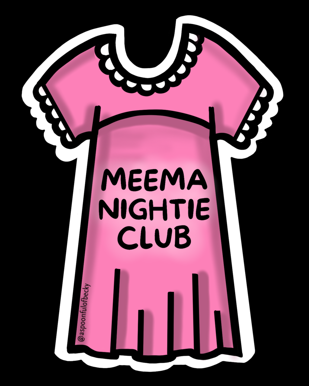 Meema Nightie Granny Nightgown Sticker