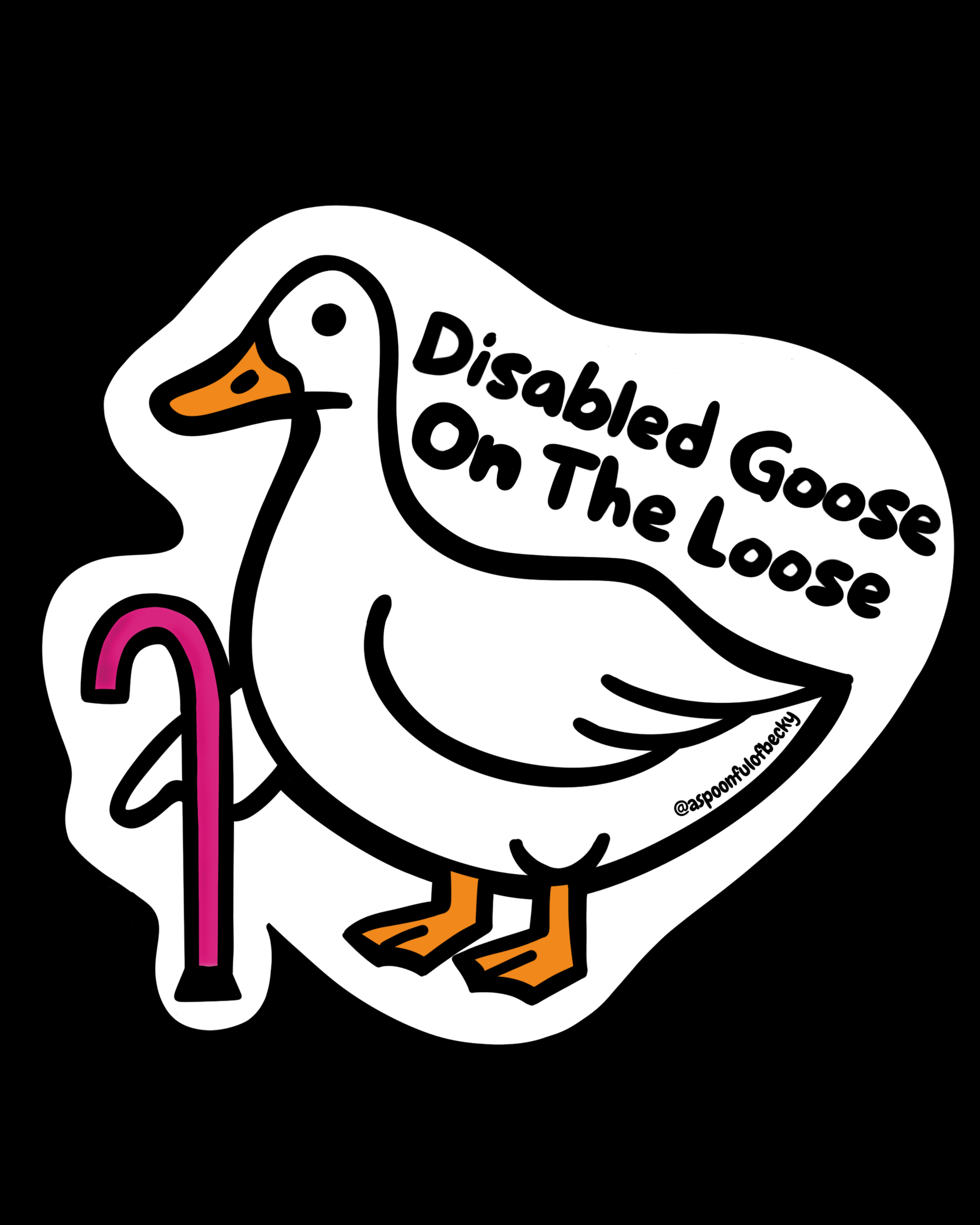 Disabled Silly Goose Sticker