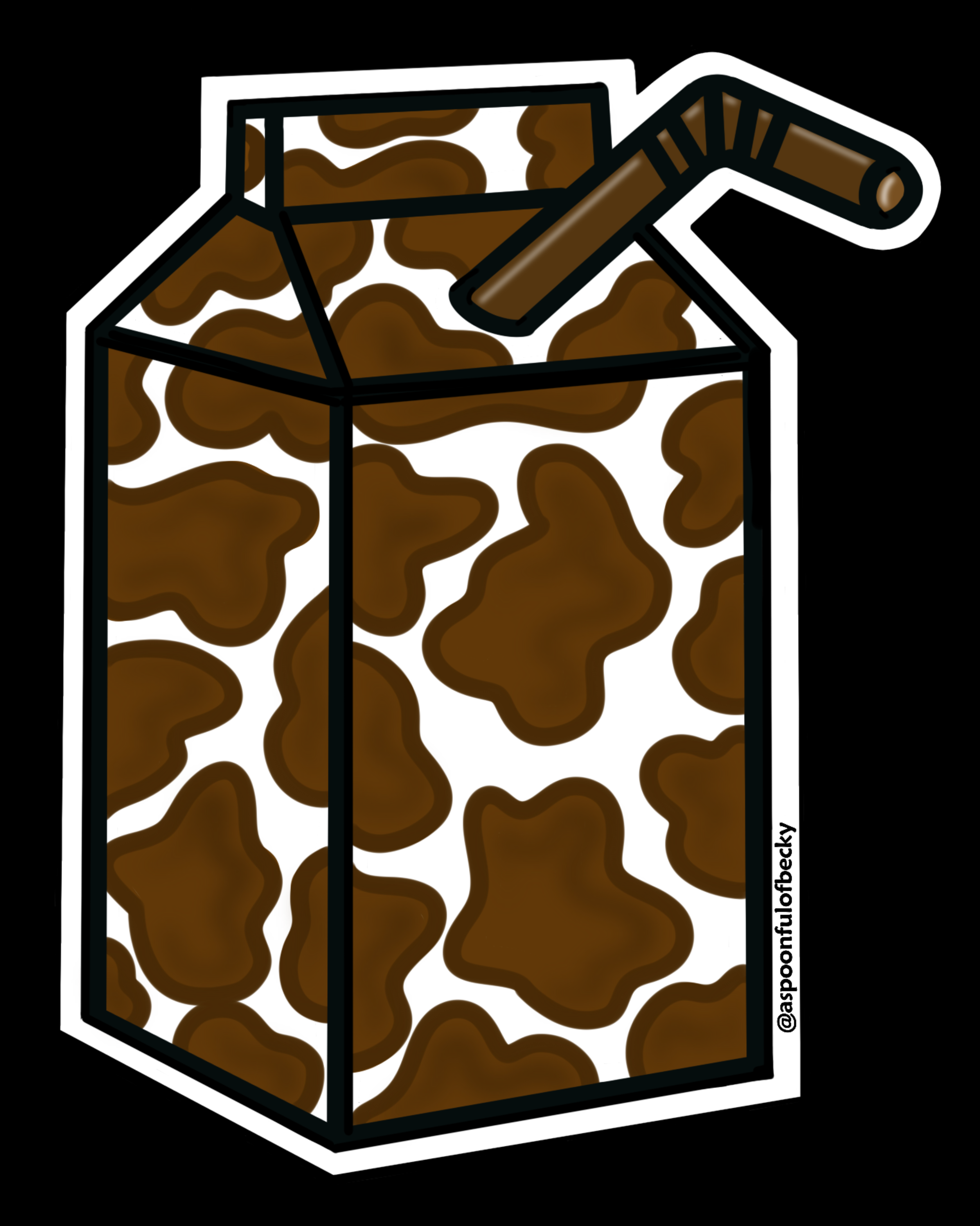 Dark Brown Chocolate Milk Sticker