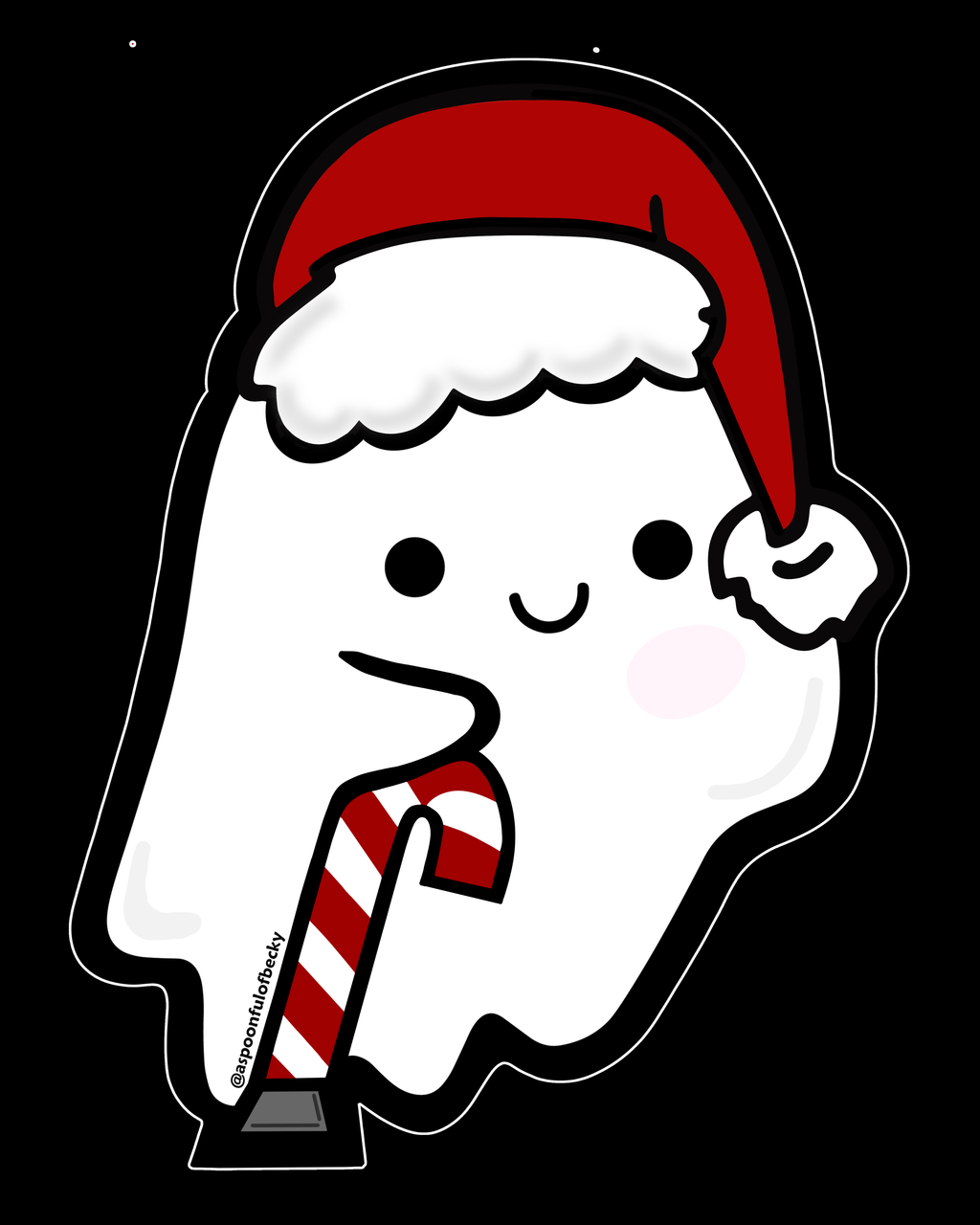 Disabled Santa Ghost Sticker
