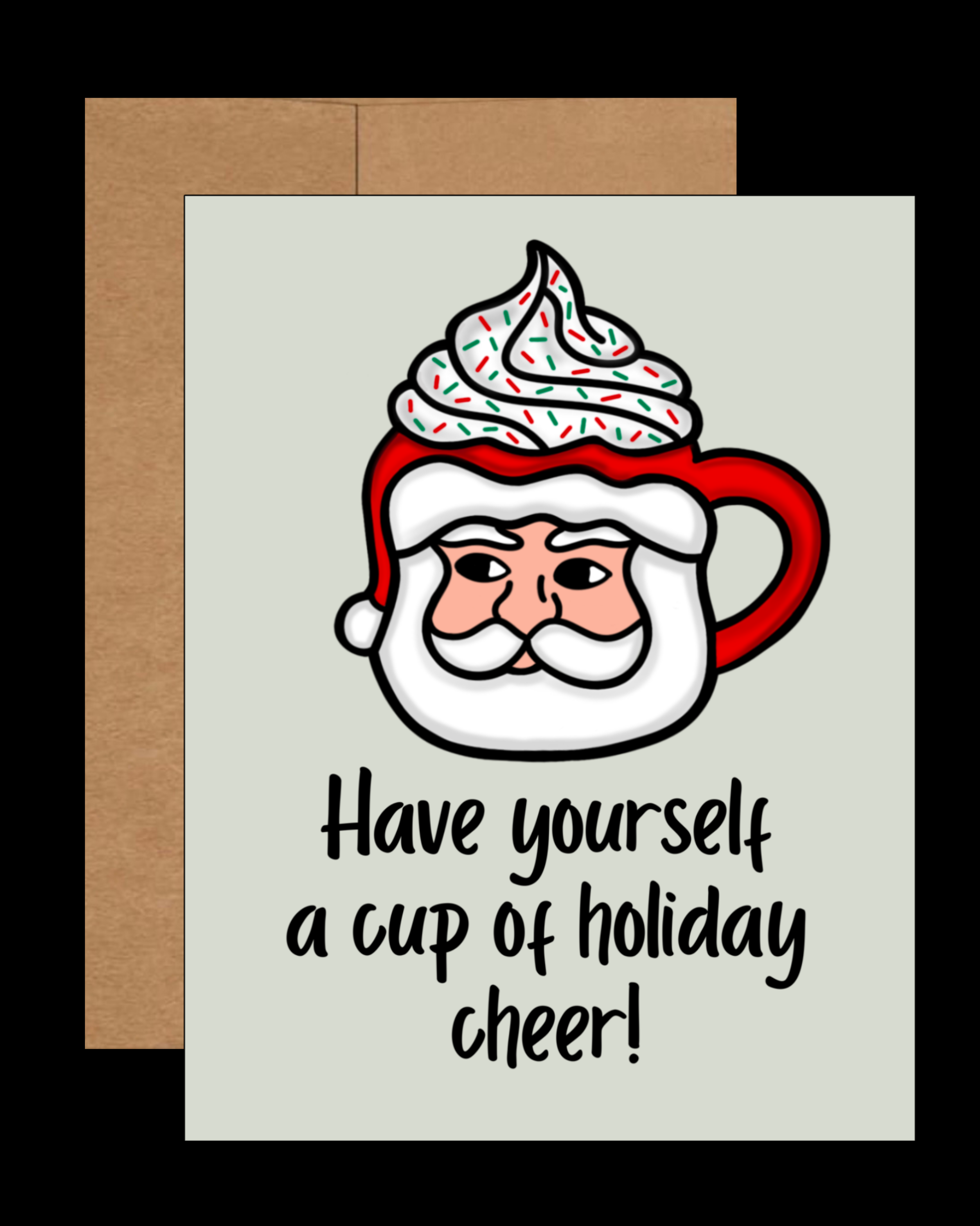 Cup Full of Cheer Santa Christmas Card