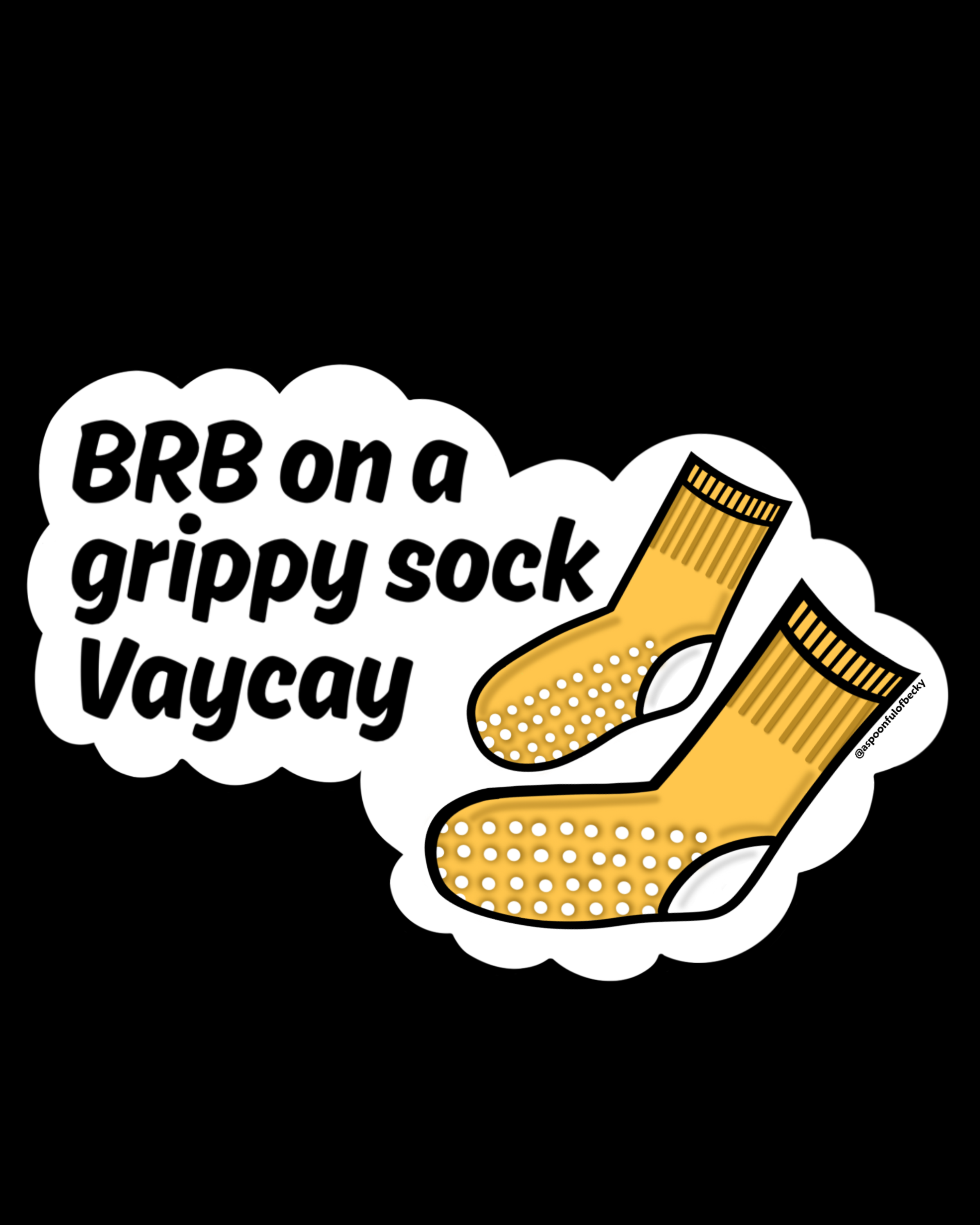 Grippy Sock Vacation Sticker