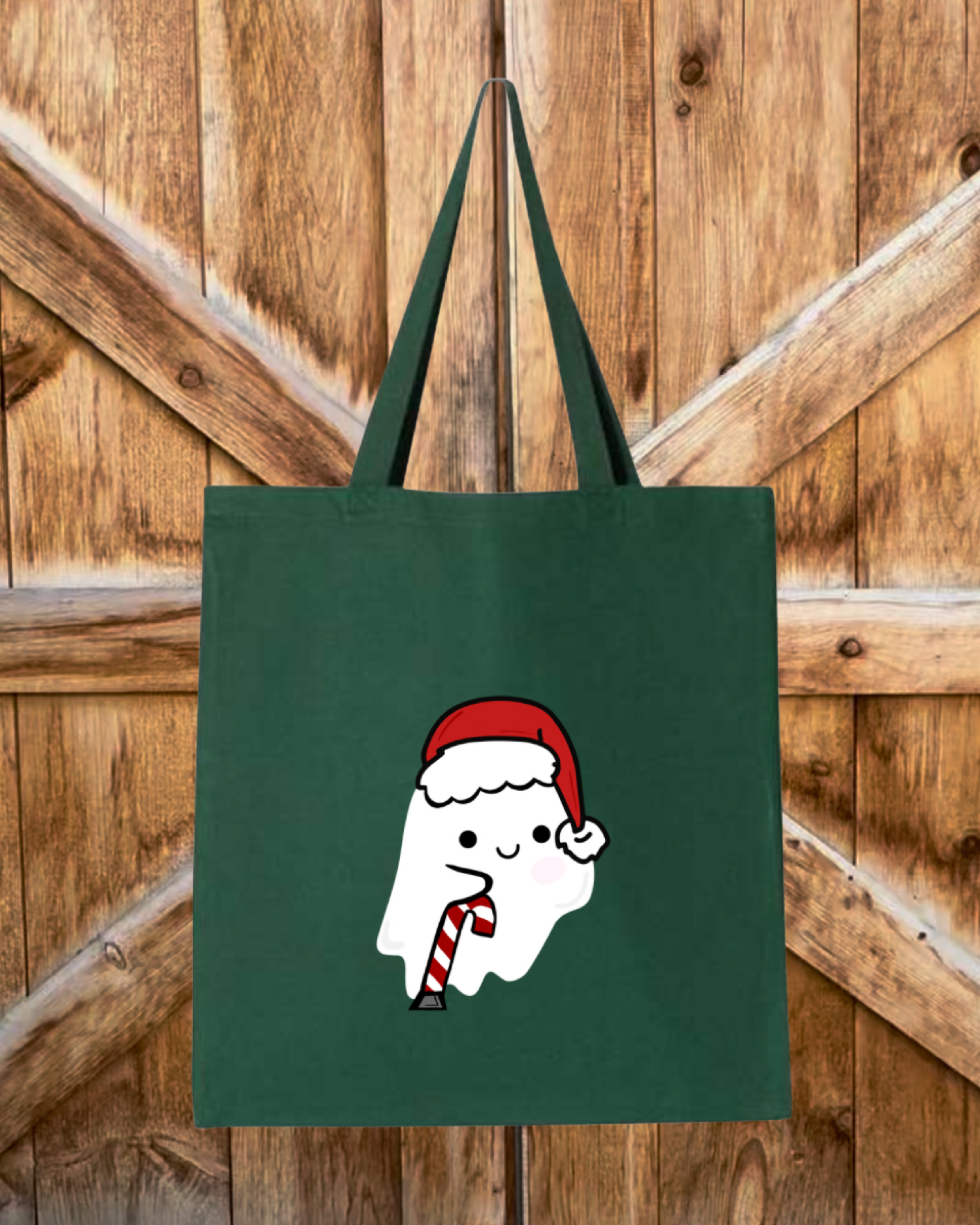 Green "Disabled Festive Ghost" Tote Bag