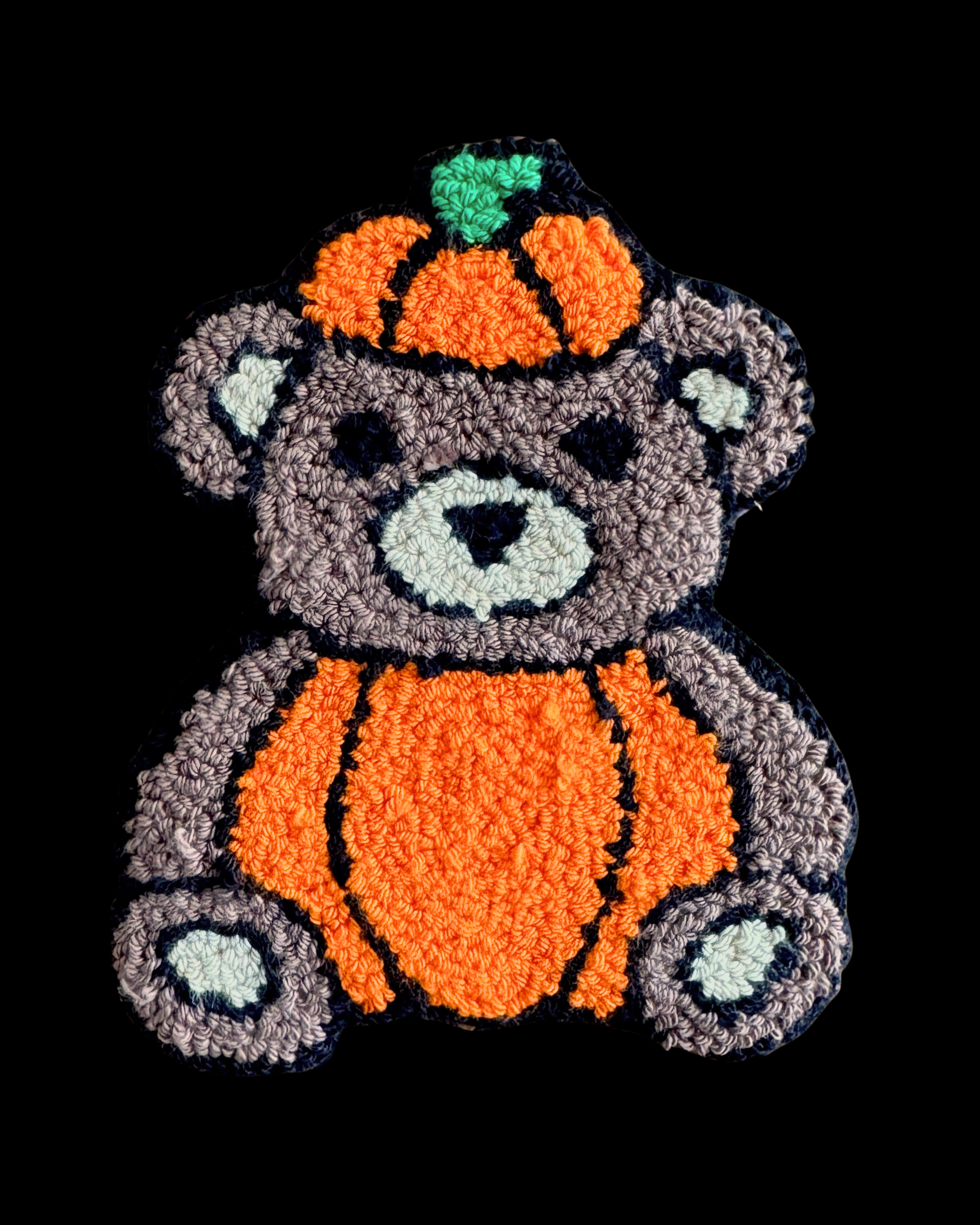 Pumpkin Teddy Bear Mug Rug