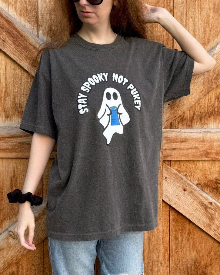 Stay Spooky Not Pukey 100% Cotton T-shirt